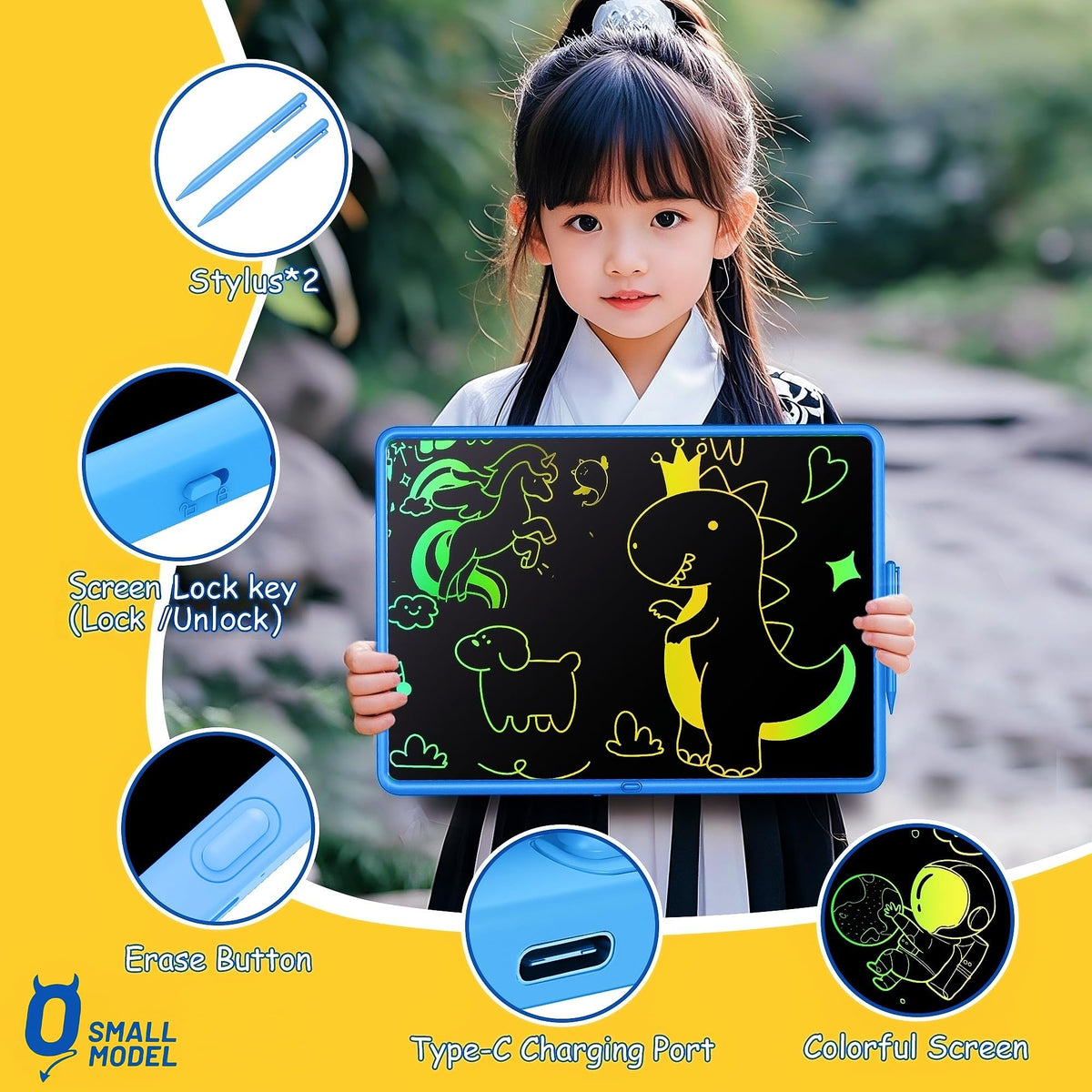 0 SMALL MODEL eye-friendly display reduces strain during long drawing sessions.