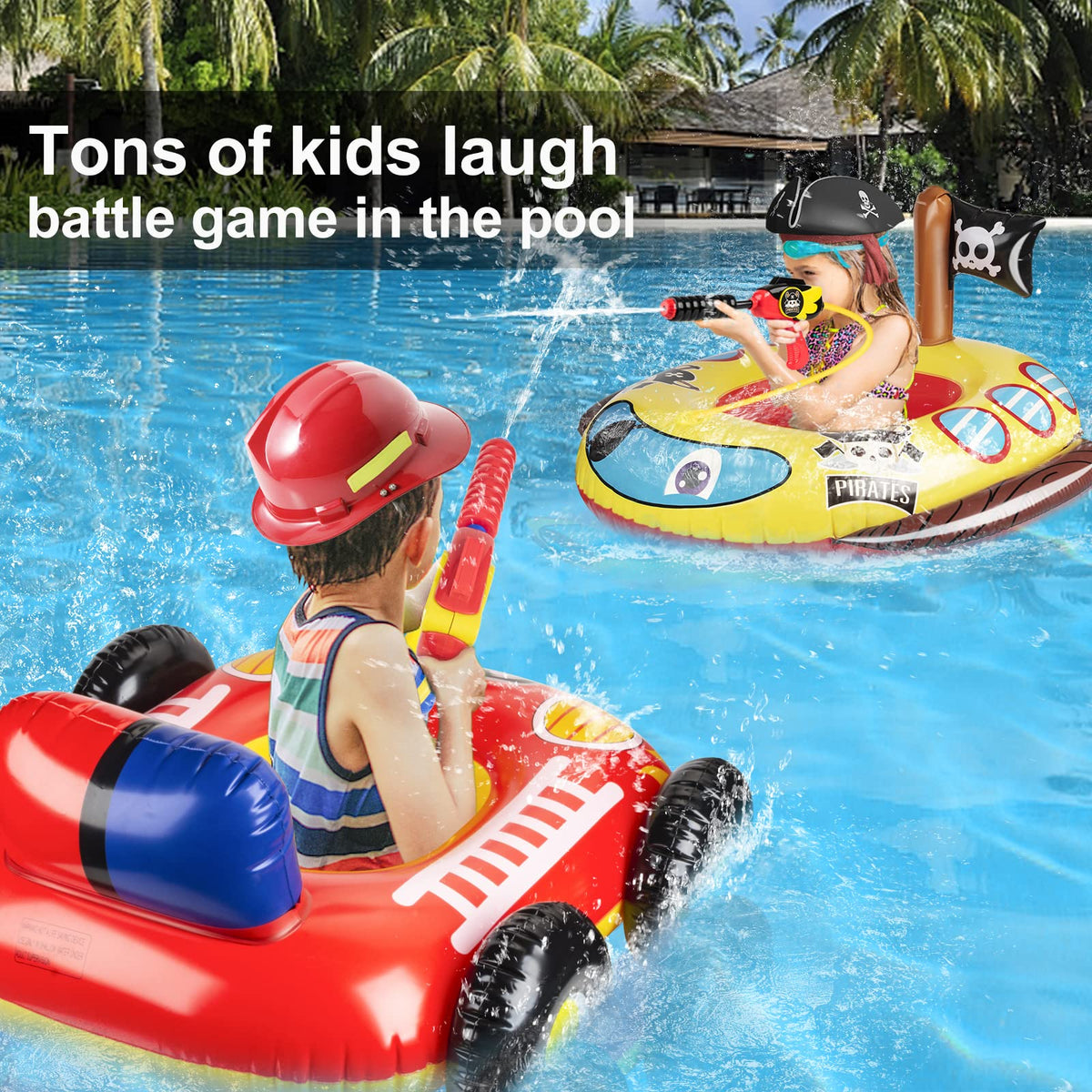 10Leccion boat pool float measures 33x32 inches for roomy kid-sized fun