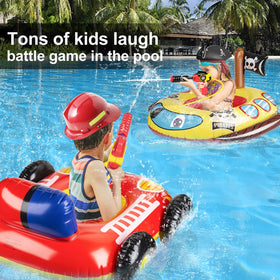 10Leccion boat pool float measures 33x32 inches for roomy kid-sized fun
