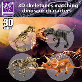 10Leccion T-Rex skeleton puzzle image—engaging 3D puzzle for dinosaur lovers.