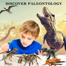 10Leccion Triceratops skeleton puzzle—educational building activity for kids.