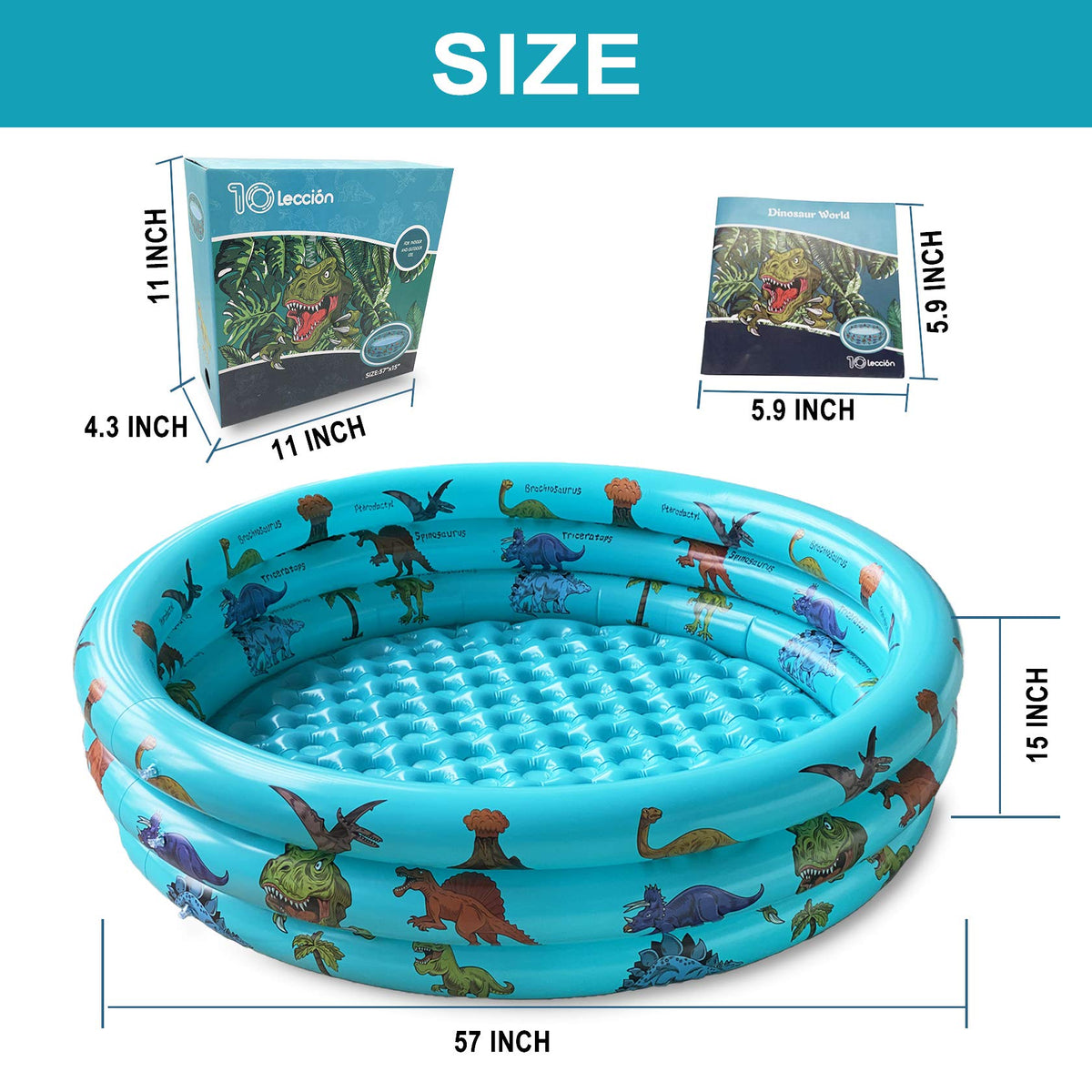 10Leccion Dinosaur Pool BPA-free material emphasizes safe play