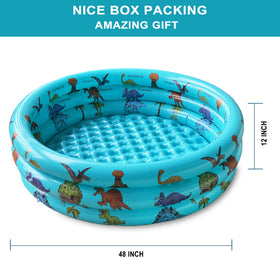 10Leccion Dinosaur Pool includes a drain hole for quick water release.