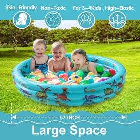 10Leccion Dinosaur Pool soft bubble bottom for comfortable splash time