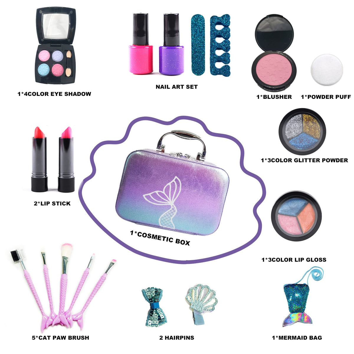 10Leccion portable cosmetic bag keeps accessories tidy during princess dress up