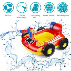 10Leccion patented water cannon float supports endless, gentle splashes.