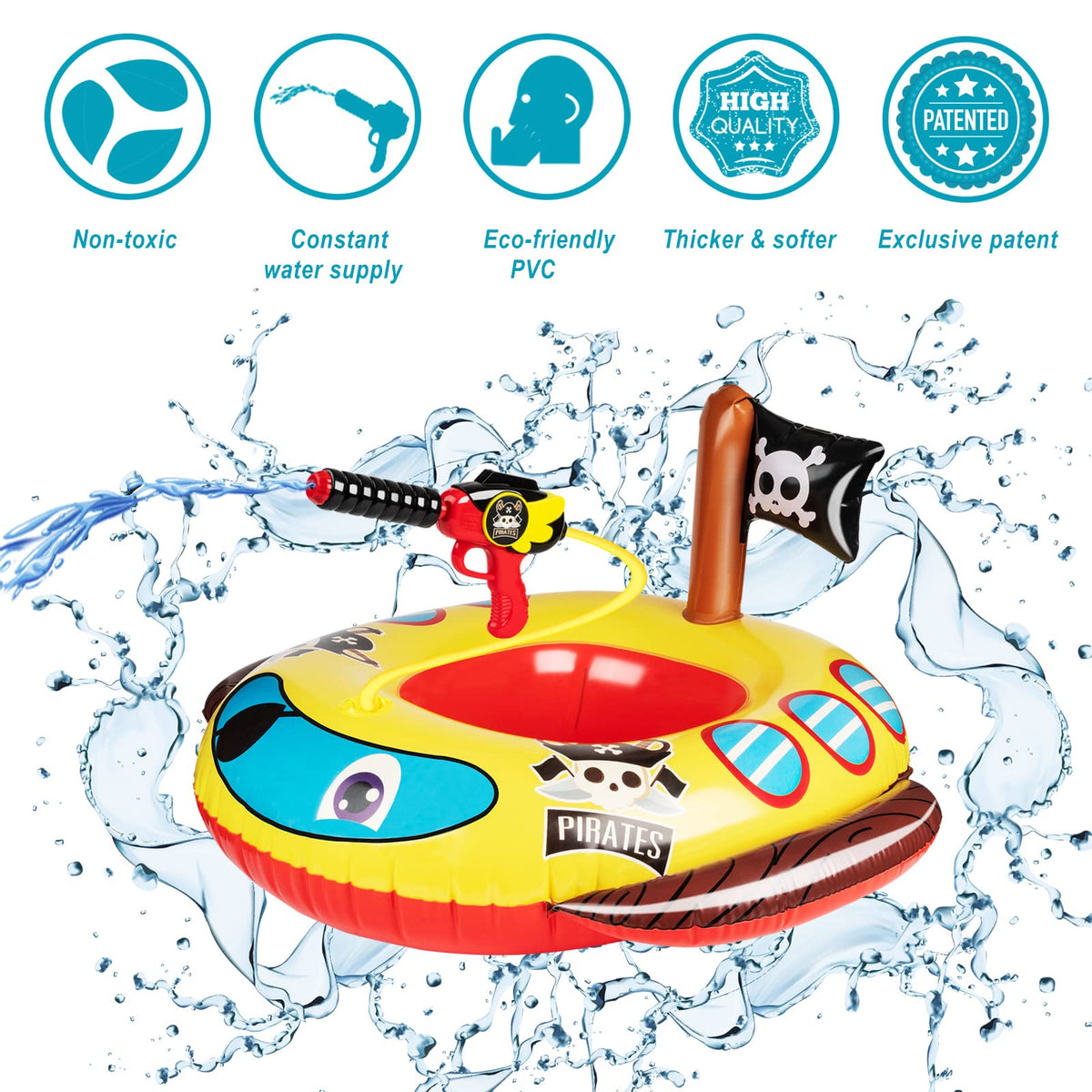 10Leccion pirate ship pool float with squirt gun for endless water battles