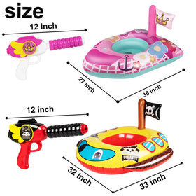 10Leccion pirate boat float measures 33x32 inches for kids comfort.