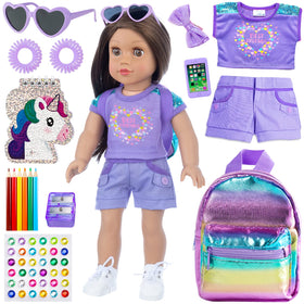 18INDC 18-inch doll clothes set with accessories for imaginative play and stylish outfits