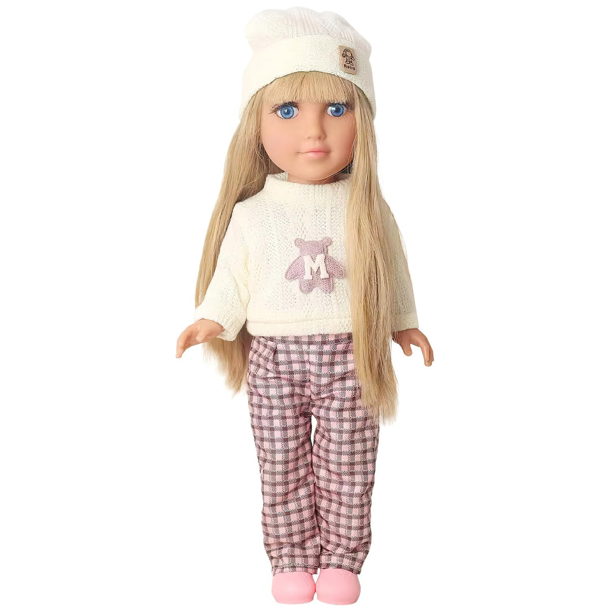 18INDC 18inch doll with knit top inspires creative dressing and storytelling.