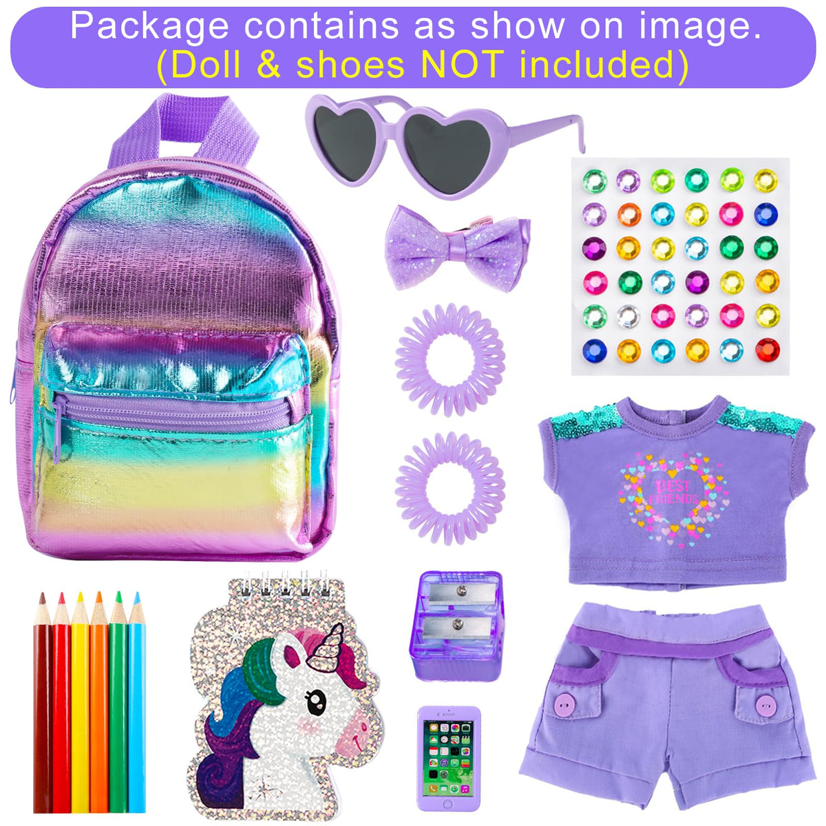 18INDC doll backpack and accessories for compact fashion storage
