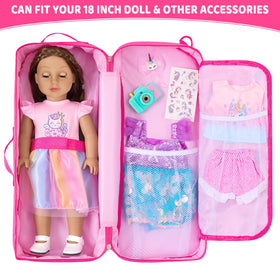 18INDC doll storage bag with transparent window for easy access