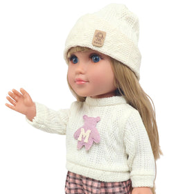 18INDC plaid-wide-leg pants on the doll offer versatile fashion options.