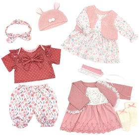 18INDC Reborn doll dress set for 20-22 inch dolls with easy Velcro closures