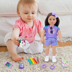 18INDC toy phone for pretend conversations during doll playtime