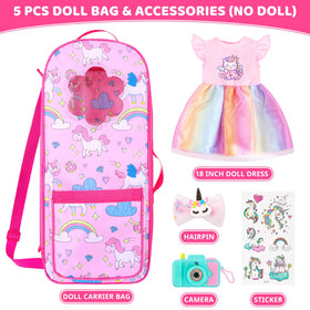 18INDC unicorn hair clip enhances doll hairstyle and color