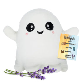 1i4 Group Glow in the Dark Ghost plush glows at night offering warming comfort.