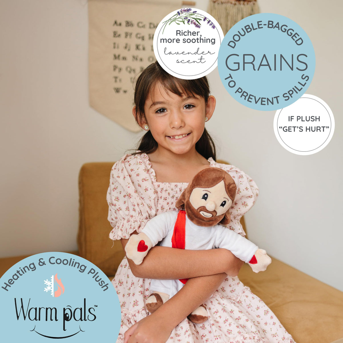 1i4 Group Jesus plush with weighted beads provides a comforting hug.