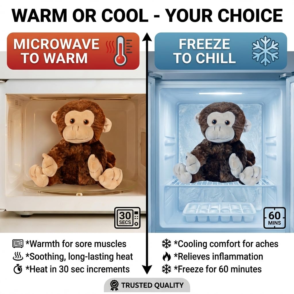 Marvin the Monkey cooling in the freezer for a refreshing chill