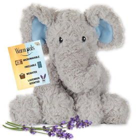 Sweet Elephant front view shows a soft, weighted plush ideal for comforting hugs.