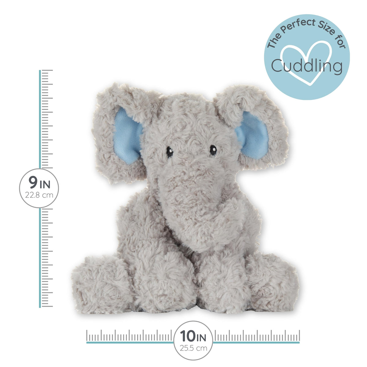 Sweet Elephant soft fabric close-up showcases plush texture and cuddle-worthy material.