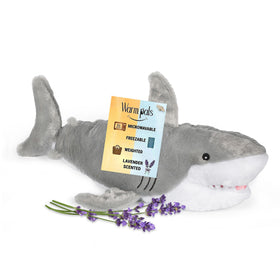 Samuel Shark microwavable plush, offering a warm hug for chilly evenings.