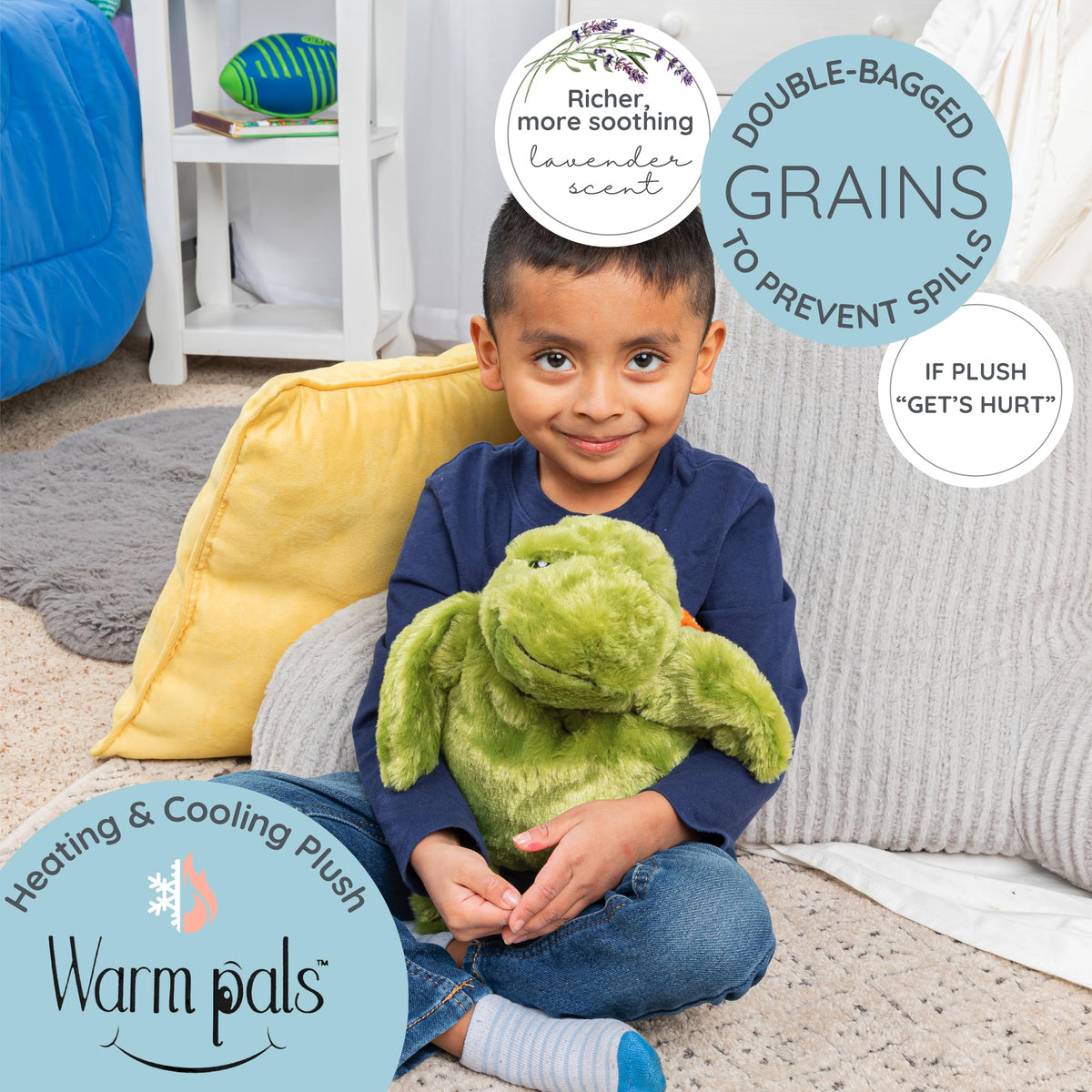 1i4 Tyson Turtle weighted plush provides a gentle hug.