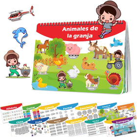 1step2dream Spanish Busy Book cover featuring vibrant bilingual pages for early learning.