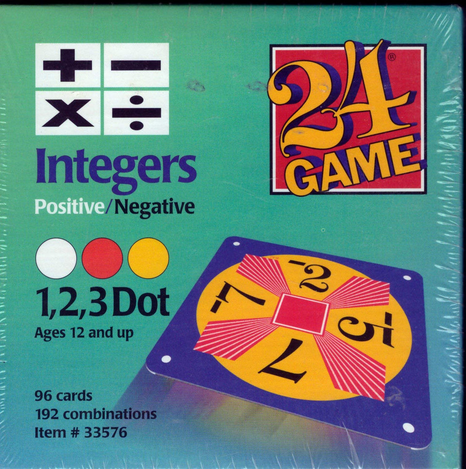 24 GAME Integers deck front view for family math practice sessions