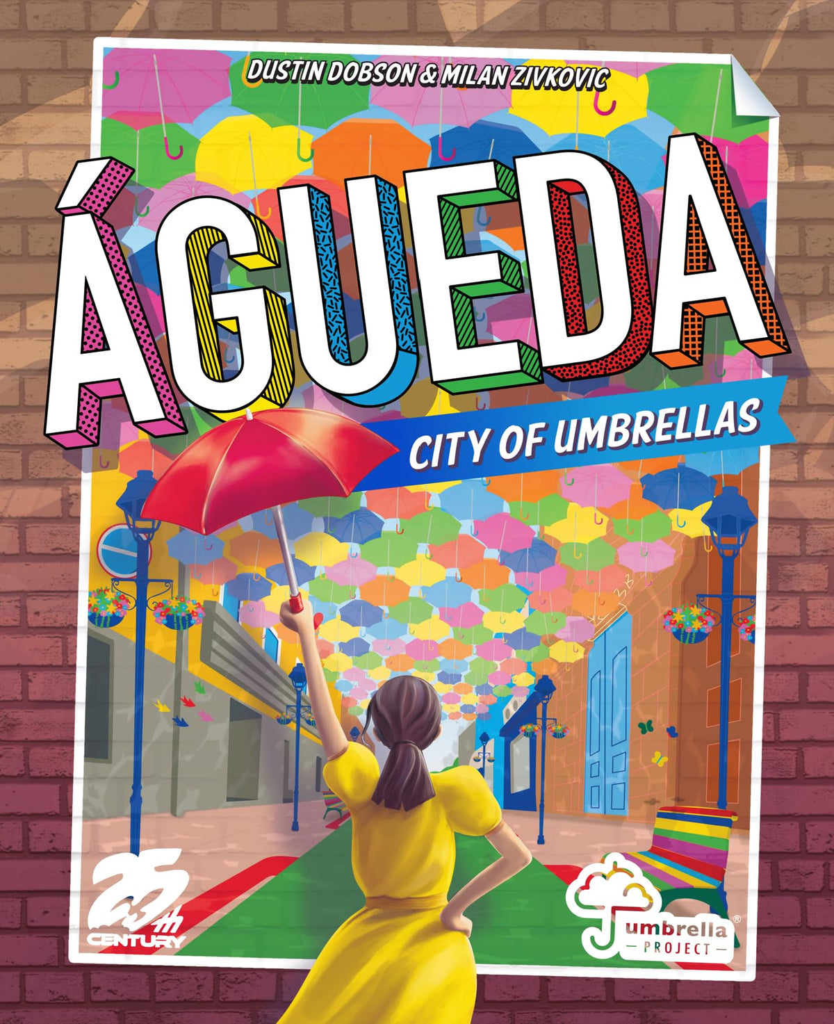 25th Century Games Águeda umbrella tiles brighten play with vibrant street decor.