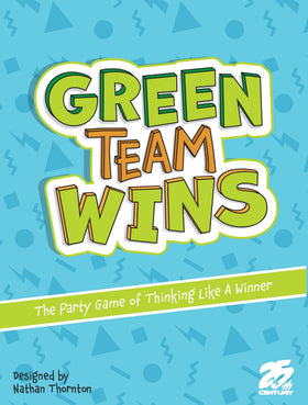 25th Century Games Green Team Wins box front, ideal for family game night