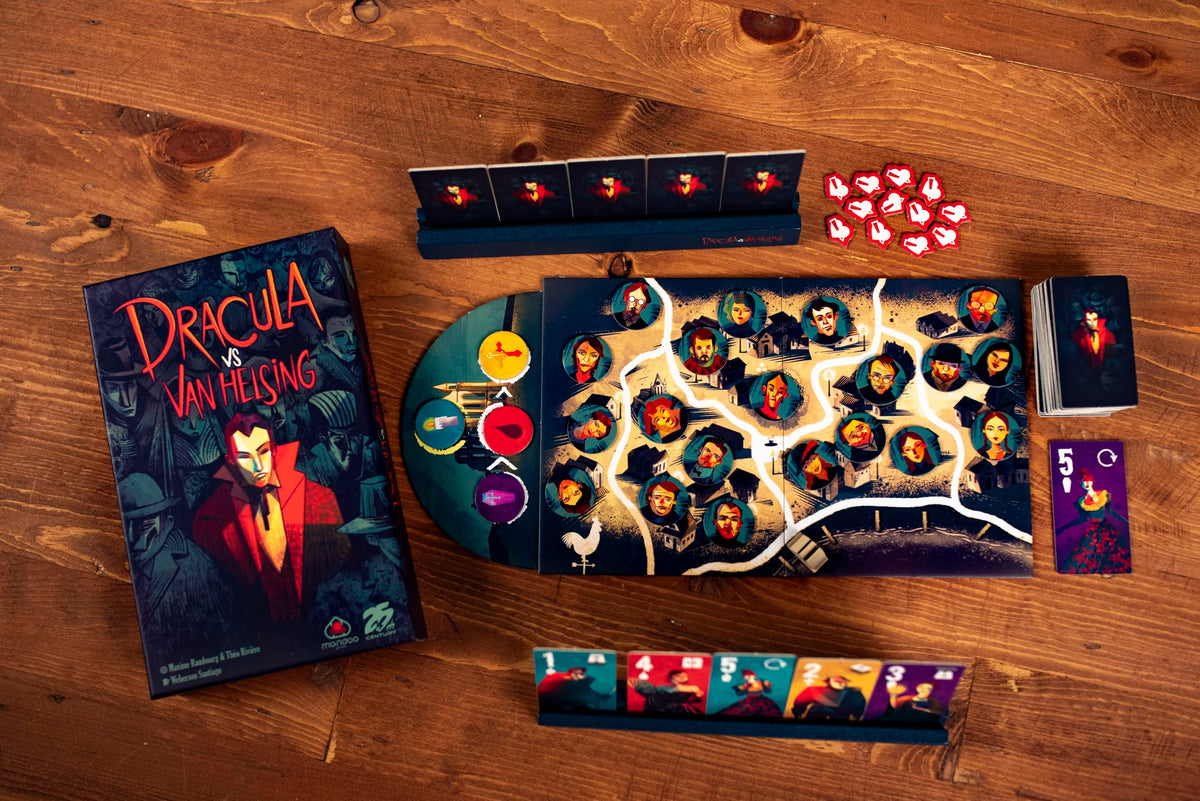 Dracula vs Van Helsing two-player duel setup supports fast, strategic sessions