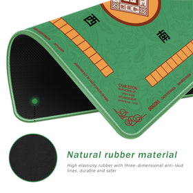 2F22E Mahjong Mat shows anti-slip design on a wooden table.