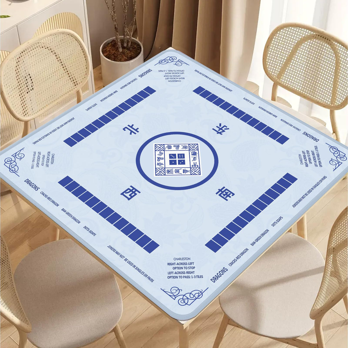 2F22E Mahjong Mat edge-sealed design for durable, long-lasting use