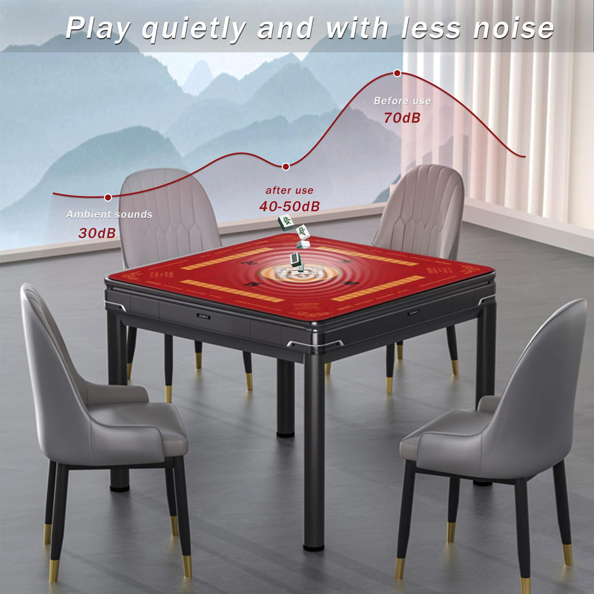 2F22E Mahjong mat folded design for easy storage after play.