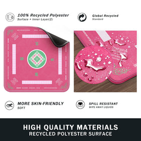 2F22E Mahjong Mat pink foldable design for easy storage.