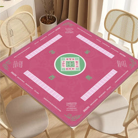 2F22E Mahjong Mat pink edge-sealed construction resists cracking.