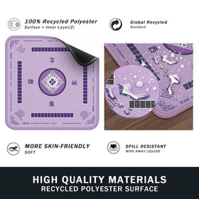 2F22E Mahjong Mat rollable for easy storage purple, space-saving