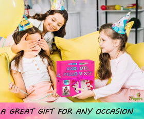 2Pepers axolotl pillow gift-ready packaging makes a thoughtful present