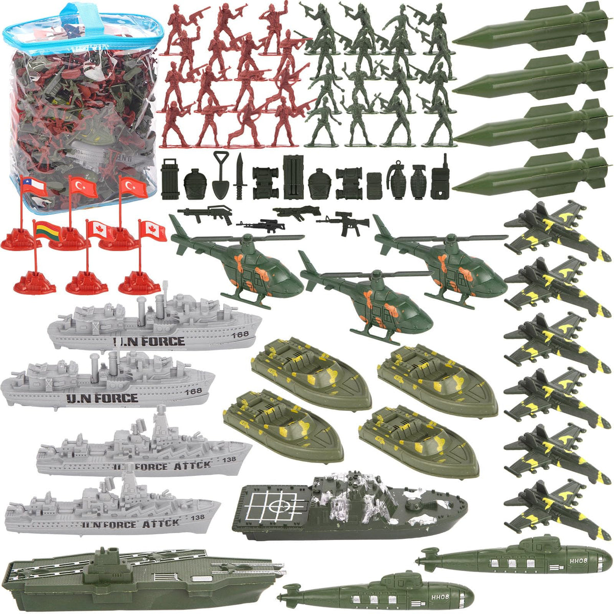 3 otters army men figures for imaginative play and storytelling.