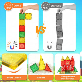3 Otters magnetic tiles animal models bring farm characters to life during pretend play