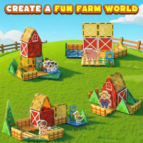 3 Otters magnetic tiles imaginative play setup showcases creative building possibilities
