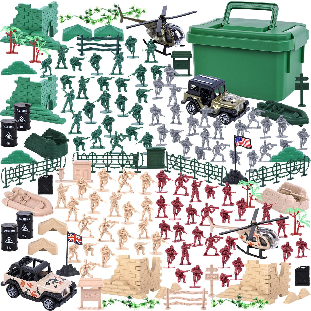 3 otters army playset soldiers for imaginative battles and cooperative play.