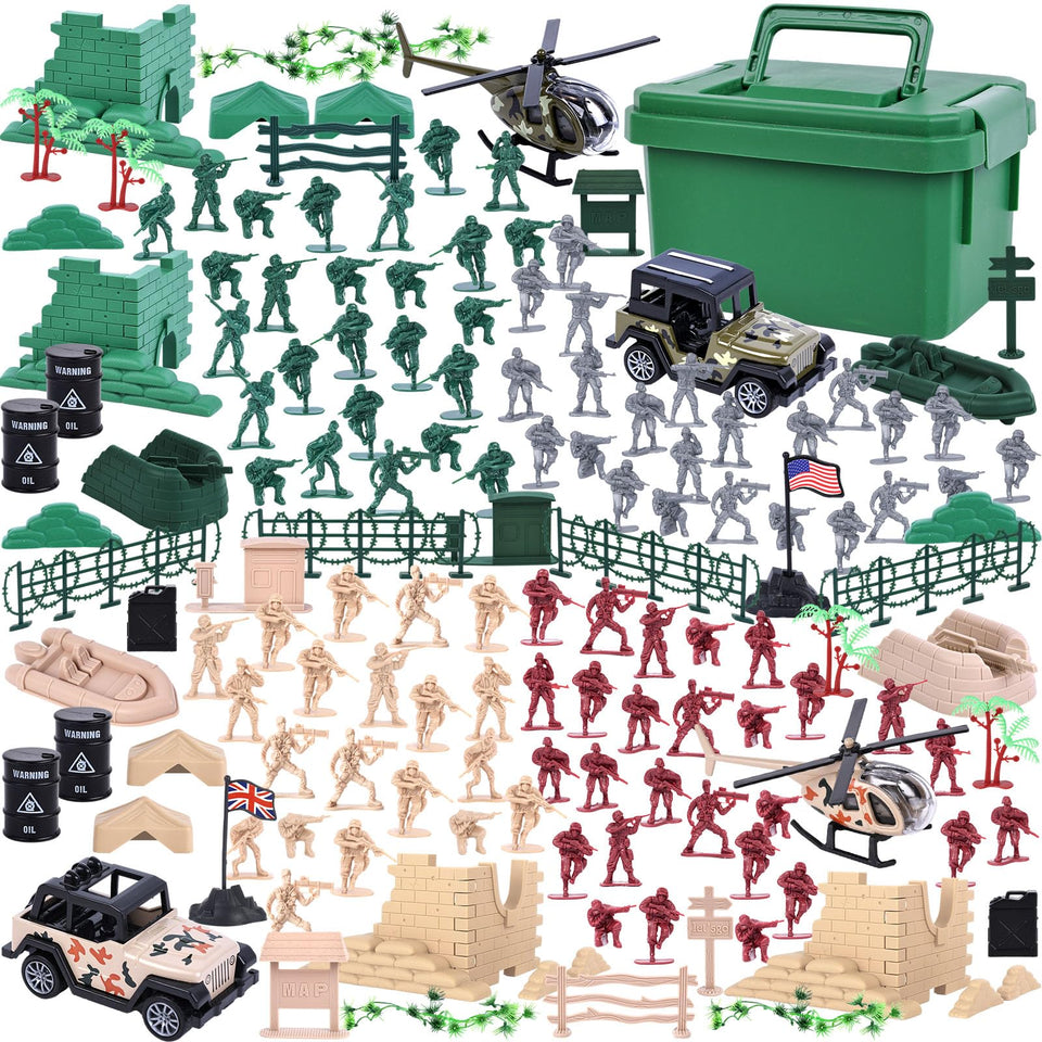 3 otters army playset soldiers for imaginative battles and cooperative play.