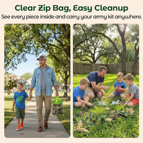 3 otters army set clear zip bag for easy cleanup and storage