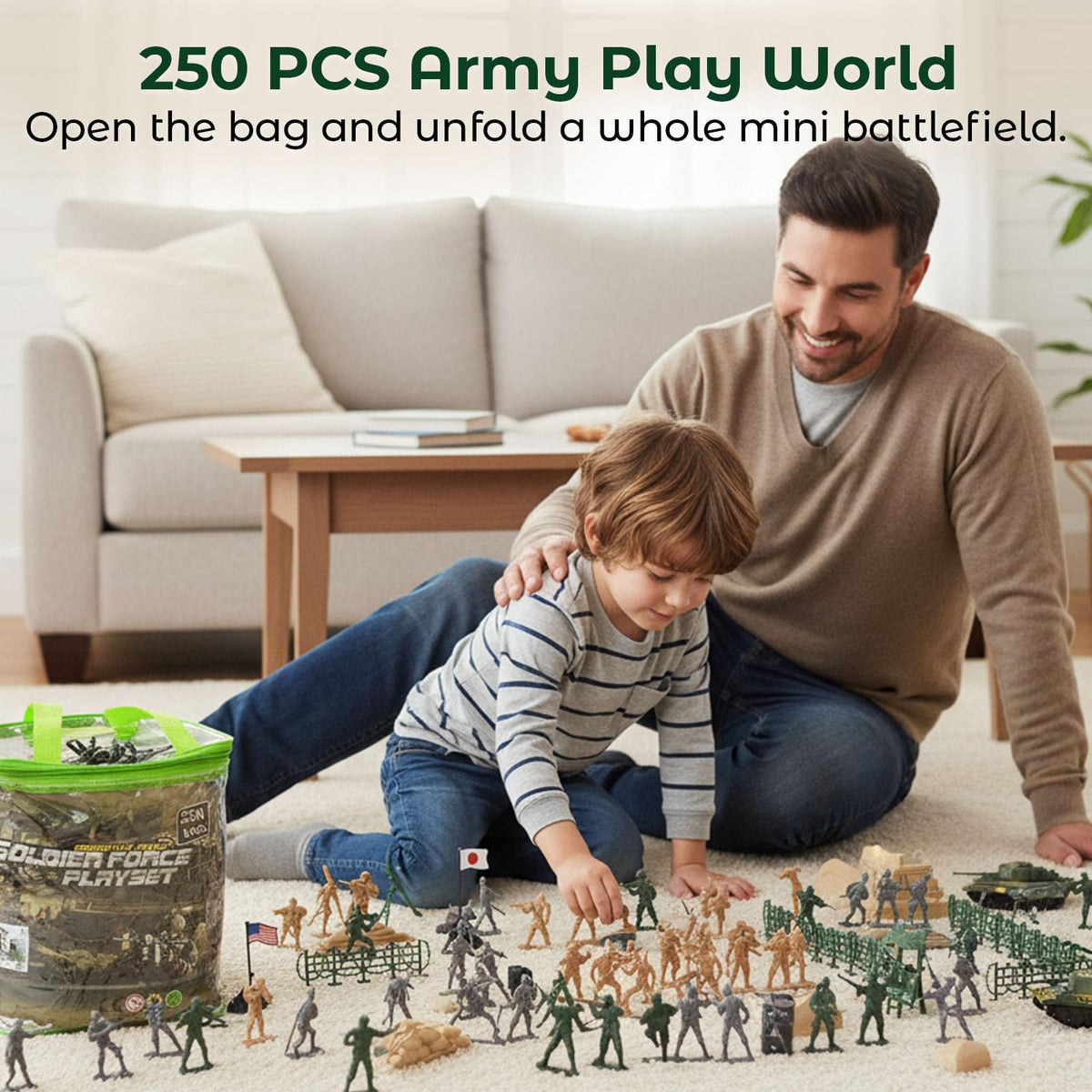 3 otters army set miniature soldiers for role-play and sharing
