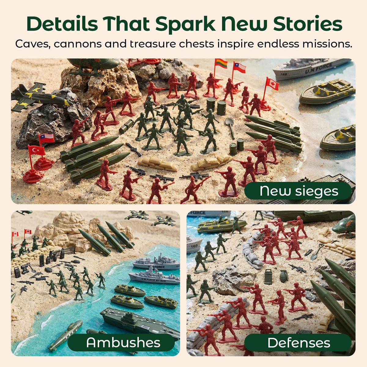 3 otters jets and helicopters for fast-paced air missions during playtime.