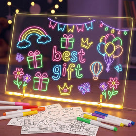 3 Otters LED drawing board for kids glowing display supports creative doodling