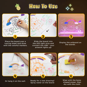 3 Otters LED drawing board for home or classroom multi-use message board