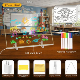 3 Otters LED drawing board shows RGB colors for vibrant nighttime drawing